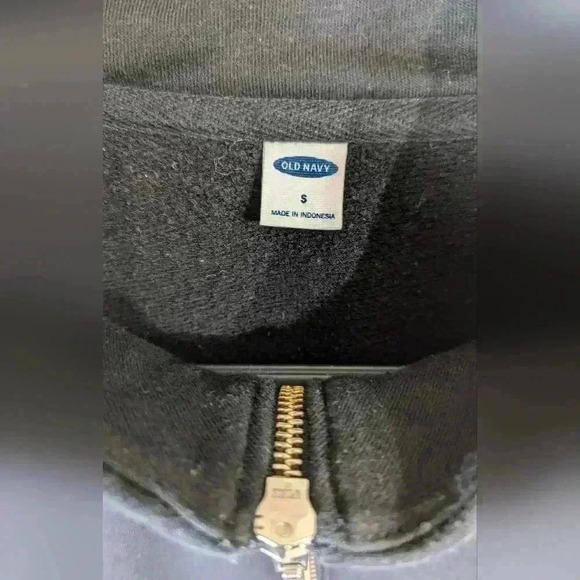 Old Navy Women's Black Quarter Zip Mock-Neck Fleece Sweatshirt Size Small - Picture 5 of 7